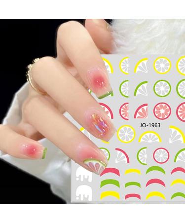 Summer Fruit Nail Art Stickers - Cute Lemon, Strawberry, Cherry, Watermelon, Avocado Designs - Nail Decals for Women and Girls - Buy Online on GoSupps.com
