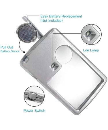 Wapodeai 6X 3X LED Magnifying Glass with Light Premium Card Type Magnifying Glasses Magnifying Glass for Reading Kids Jewelry Science 3X Magnifier Magnifying Glasses with Light Silver - Buy Online on GoSupps.com