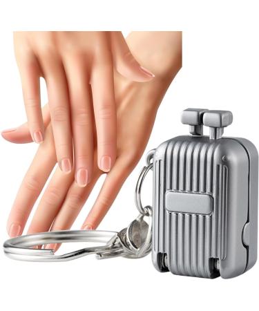 Travel Nail Clippers Fingernail Cutter | Stainless Steel Nail Cutter Keychain Foldable - Tool for Cutting Fingernails and Toenails for Camping Travel School Silver S - Buy Online on GoSupps.com