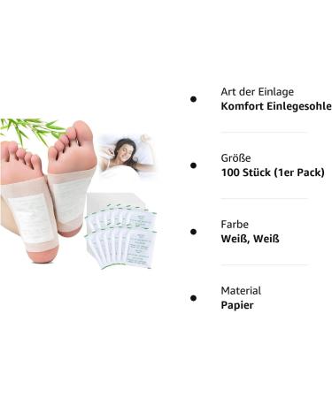 Detox Foot Pads - 100 PCs Detoxification Plaster for Pain Relief & Health Care - Remove Toxins with Green Foot Care Pads - Buy Online on GoSupps.com