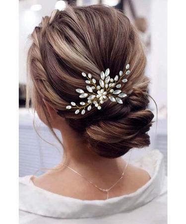 Unicra Rhinestone Bridal Hair Pins - Gold Wedding Hair Accessories for Women - Buy Online on GoSupps.com
