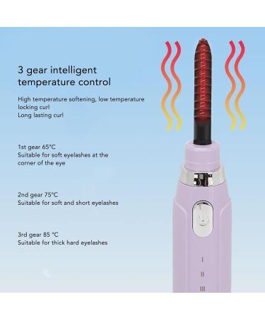 Qukaim Electric Eyelash Curler Heated Eyelash Curler Rechargeable Electric Lash Curler Intelligent 3 Gears Temperature Purple - Buy Online on GoSupps.com
