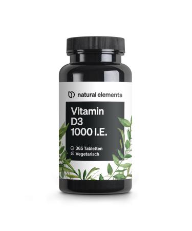 Vitamin D3 1000 I.E. - 365 tablets in the annual advisory - vitamin D for bones and immune system - high -dosed without unnecessary additives - produced in Germany