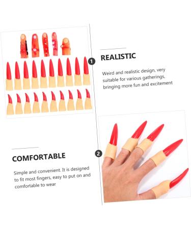 FRCOLOR 6 Sets Halloween Fake Finger Cots Halloween Witch Finger Cosplay Accessories Fingernail Covers False Fingernails Scary False Finger Clothing Bulk Vinyl - Buy Online on GoSupps.com