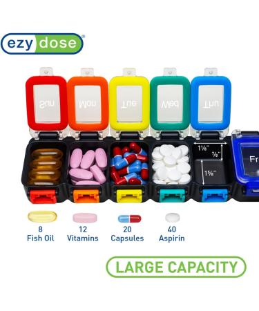 Buy EZY DOSE 7-Day Pill Planner | Waterproof Vitamin Organizer with Locking Compartments | Secure Medicine Case for International Shipping - Buy Online on GoSupps.com