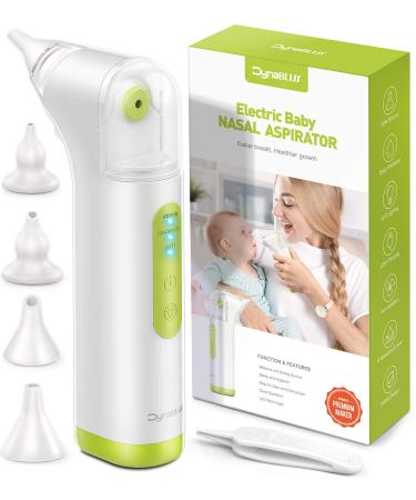 Nasal Aspirator for Baby, DynaBliss Electric Baby Nose Sucker Rechargable Snot Suction for Newborn and Infants,Mucus Booger Remover with 4 Silicone Tips and Adjustable Suction Power