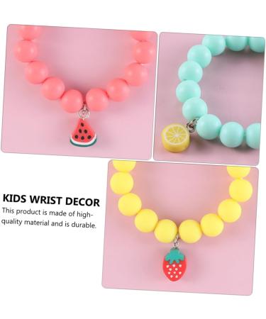 CALLARON 3pcs Children's Bracelet Fashion Bracelet Kids Suit Case Fruit Wrist Chain Friendship Bracelets Kid Suit Stretch Bracelet Kid Bracelets Decor Girl Gift Soft Ceramic Frosted Beads - Buy Online on GoSupps.com