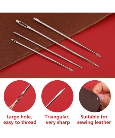 Mayboos Wooden Needle Case with Leather Stitching Needles - Sewing Needle Storage for Hand Crafts & Knitting - Buy Online on GoSupps.com