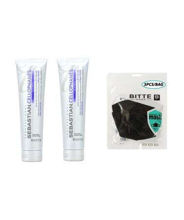 CELLOPHANES ICE BLONDE Color Revitalizer with A3 Complex (ICE BLONDE - 10.1 oz / 300 ml) (2pack) w/Fashion Mask 3pcs