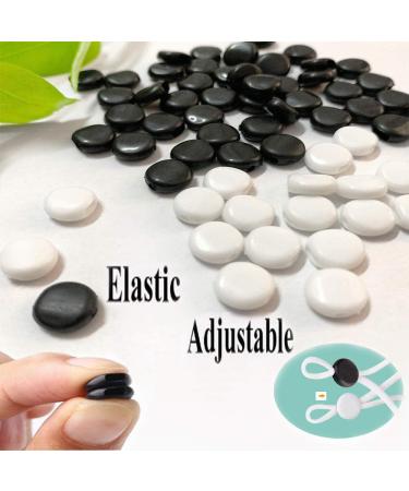 100 Pcs White Silicone Cord Locks for Masks - Adjustable Elastic Stopper for Drawstrings - Non-Slip Buckle for Adults and Kids - Buy Online on GoSupps.com