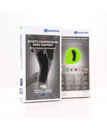 Bauerfeind NBA Sports Compression Knee Support - Lightweight Design for Basketball Knee Pain Relief - Black, Size L - Buy Online on GoSupps.com