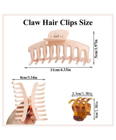8 Pcs 4.3 inch Hair Claw Clips Set - Matte Finish Neutral Hair Accessories for Women and Girls - Buy Online on GoSupps.com