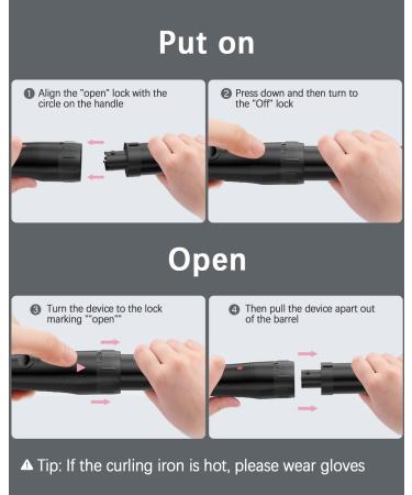 6 in 1 Curling Wand Set with Tourmaline Ceramic Technology and Accessories - Black - Buy Online on GoSupps.com