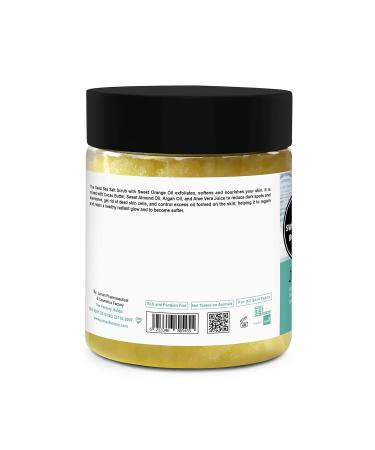 Sweet Orange Body Scrub - All Natural Dead Sea Salt Exfoliator | Paraben Free & Vegan | Infused with Aloe Vera Argan Cocoa Shea Butter Vitamins C & E - 11.46 oz - Buy Online on GoSupps.com