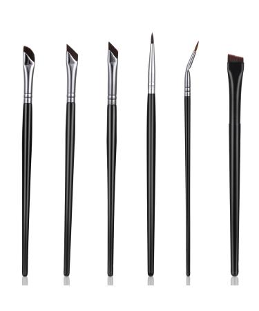 6 Pieces Eyeliner Brush Set Precision Gel Eye Liner Angled Flat Definer Ultra Thin Bent Makeup Brushes Fine Point Eyeliner Brushes for Precise Liner Eyebrows Make Up