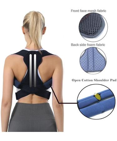 Men Women Posture Corrector Back Support Belt Clavicle Spine Lumbar Brace Corset Posture Correction Stop Slouching Back Trainer-Medium_Black (Black M) lofty ambition - Buy Online on GoSupps.com