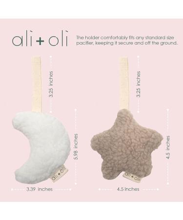 Ali+Oli Plush Pacifier Holder (Moon-Sand) - Soft Binky Holder for Babies - Buy Online on GoSupps.com