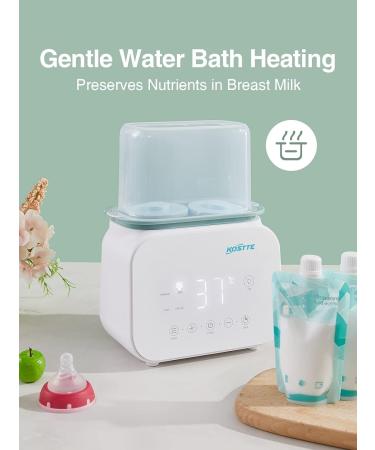 KOSTTE Double Baby Bottle Warmer with Accurate Temperature Control - Fast Electric Heater for Breastmilk or Formula - White - Buy Online on GoSupps.com
