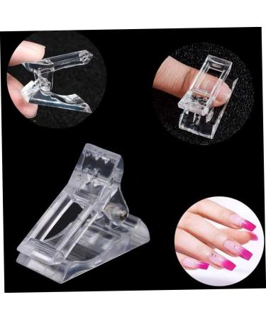 Healeved 1 Set Nail Extension Manicure Clear Acrylic Nails Tips Acrylic Nail Art Pen Nails Brush Dual End Round Tips Nail Decorations for Nail Art Nail Gel Crystal Suit Plastic French White 20x10cm White - Buy Online on GoSupps.com