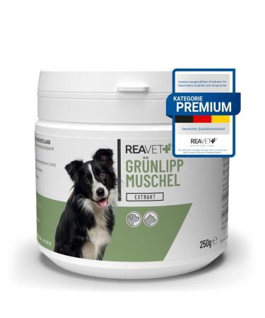 Reavet Green Lipping Mussel extract powder 250g for dogs & cats |Green -lipped mussel powder dog green -lipped mussel extract high -dose after treated arthrosis arthritis - barf feed additive 250 g