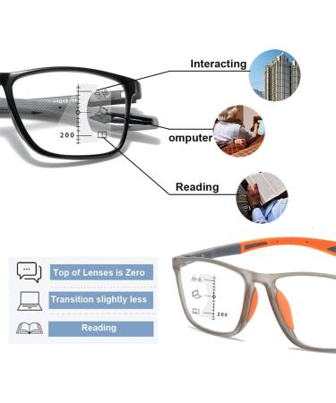 TR90 Flexible Blue Light Blocking Reading Glasses Progressive Multifocus Computer Readers Anti Glare Glasses(Couleur:Noir Grandeur:0.0X) - Buy Online on GoSupps.com