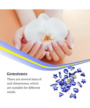 dijiusidy 50 Pieces Glass Crystal Set Eye-catching Personalized Nail Art Rhinestones DIY Handcraft Manicure Accessories for Card Making Blue - Buy Online on GoSupps.com