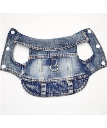 Feiling Jeans Dog Jacket - Denim Coat Outfit with Metal Hook for Leash | Stylish Pet Vest for Small & Medium Dogs (Blue M) - Buy Online on GoSupps.com