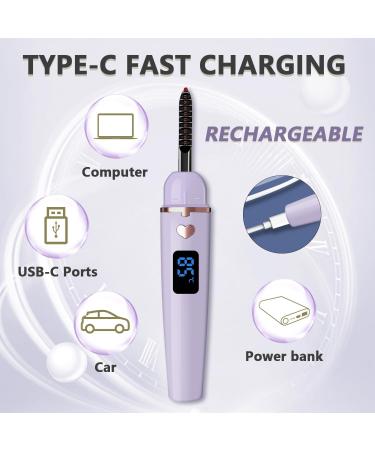 Shop Heated Eyelash Curlers - Rechargeable Electric Lash Curler for Long-Lasting Curls | Dark Purple Makeup Tool - Buy Online on GoSupps.com
