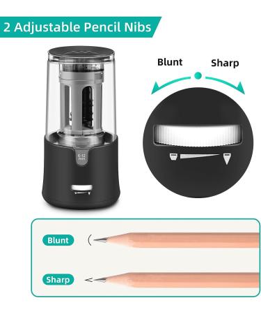 Electric Pencil Sharpener  Super Sharp Pencil Sharpener for Colored Pencils  Auto Stop  Fast Sharpen Pencil Sharpener Plug in for 6-12mm No.2/Colored/Sketch Pencils  Suit for School  Office (Black) - Buy Online on GoSupps.com