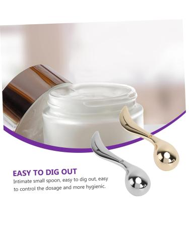 Minkissy 4 PCs Eye Cream Makeup Spatula Set | Facial Massage Tools for Skincare | Gold & Silver Mini Mud Spoons | International Shipping Available - Buy Online on GoSupps.com