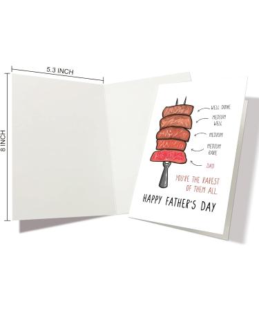 Nchigedy Funny Steak Father's Day Card | Cute Gift from Daughter or Son | You're the Rarest of Them All #14 | International Shipping Available - Buy Online on GoSupps.com