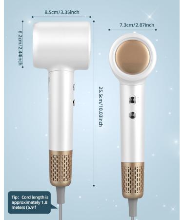 Hofiwi Professional Ionic Hair Dryer 110 000 RPM AC Motor High-Speed Blow Dryer Lightweight Powerful Fast Drying 3 Heat Setting Cold Air HairDryer with Nozzle for Home Salon Travel Type-1 - Buy Online on GoSupps.com