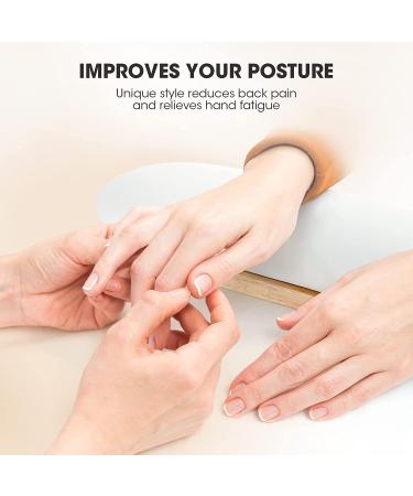 Professional Adjustable Height Nail Arm Rest with Soft High-Density Sponge - Off White - Buy Online on GoSupps.com