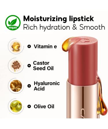 CARSLAN Matte Vegan Lipstick - Highly Pigmented, Cruelty-Free Lip Makeup with Vitamin E and Castor Seed Oil - M17 - Buy Online on GoSupps.com
