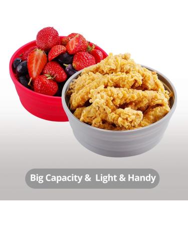 Ecoart Silicone Collapsible Bowl - Gray (L) | Perfect for Travel, Camping, and Hiking - Buy Online on GoSupps.com