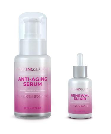 Living Silica Anti-Aging Serum + Renewal Elixir - Clinically Proven Hydration & Collagen Boost - Shop 25ml & 50ml - Buy Online on GoSupps.com