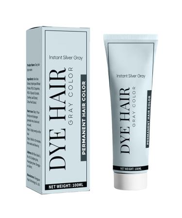 Silver gray hair color natural and durable fashionable and easy to use 100 ml