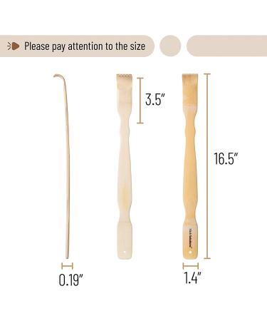 Slick Bamboo Back Scratcher Set - 16.5 Long Handle for Men and Women - Wooden Bamboo Wood - 2 Pcs - Buy Online on GoSupps.com