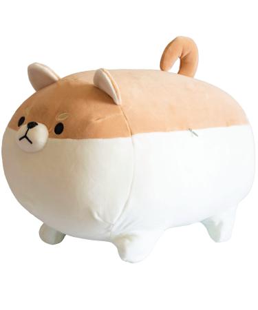 Aliangting 40cm Stuffed Animal Shiba Inu Plush Pillow Cute Soft Corgi Dog Pillow Plush Toy Gifts for Boys Girls Kids Birthday.(Brown) 15.7''