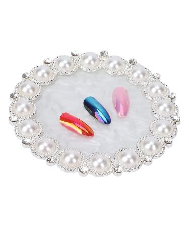 Nail Display Plate & Manicure Tools | Golden Edge Resin Nail Art Palette for Studios & Home Use - Buy Online on GoSupps.com