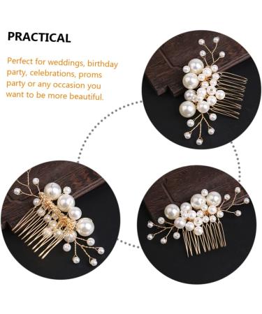 FRCOLOR Pearl Comb Hair Combs for Women Accessories Rhinestone Hair Accessories Pearls Headpiece Wedding Hair Jewelry Hair Bling Pearl Hair Clips Hair up European Style Bride Alloy - Buy Online on GoSupps.com