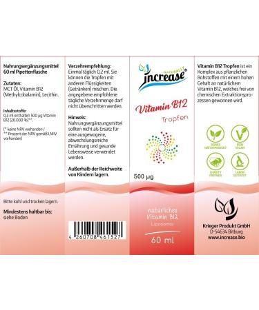  INCREASE Highly Dosed Liposomal Vitamin B12 Drops (150 000 g Vitamin B12 Per Pack) 5000 g Vitamin B12 Per Daily Dose Methylcobal - Buy Online on GoSupps.com