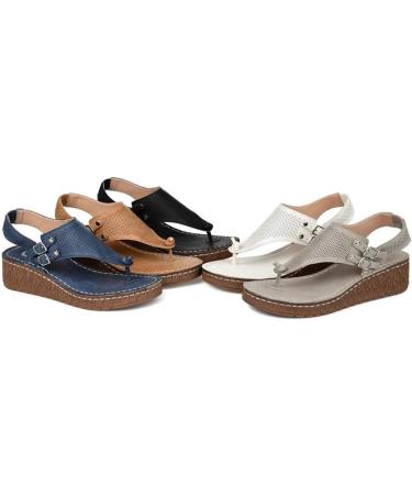 Buy Creev Women's Fashion Flat Sandals - Comfort Orthopedic Open Toe Leather Summer Hiking Sandals for Outdoor Sports & Beach Trips - Available in Brown & Blue EU Sizes 37-39 - Buy Online on GoSupps.com