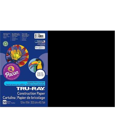 Tru-Ray 103061 Sulphite Construction Paper 12x18 Inches Black 50 Sheets - High-Quality Craft Paper - Buy Online on GoSupps.com
