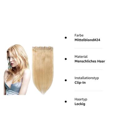 Shop SEGO Clip In Hair Extensions - 100% Remy Human Hair Midblond #24 14 (35cm) - 45g Tress of 5 Clips for Perfect Hair Compression | International Shipping Available - Buy Online on GoSupps.com