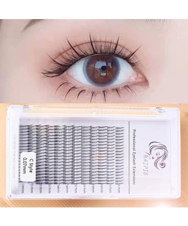 Haipis A Shape Premade Fan Eyelashes 240 Pcs Individual Lashes Manga Single Cluster Extension 8-13 mm Mixed Length Home Diy for Women Anime Fairy Bottom 240 Count (Pack of 1)
