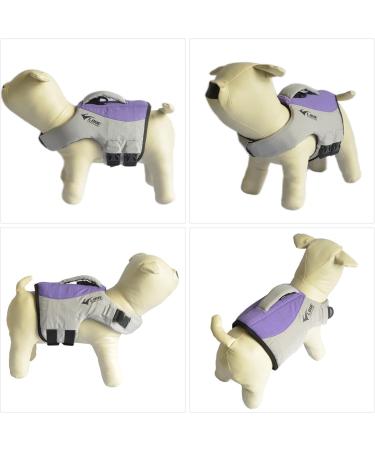 Sport Style Dog Life Jacket | Buoyant Safety Vest w/ Rescue Handle for Small, Medium & Large Dogs - Purple XL (Bust 32-36) - Buy Online on GoSupps.com