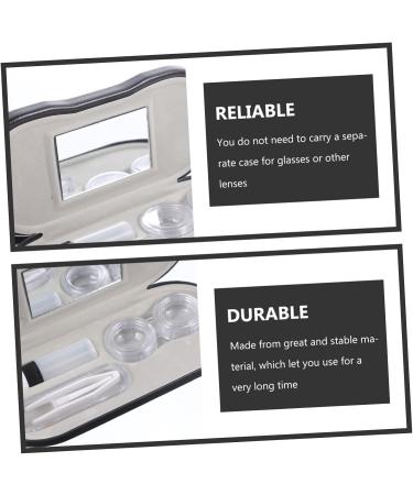 Solustrie 4-Piece Double-Layered Glasses Case & Contact Lens Travel Set - Camouflage PU Carrying Bag Student-Friendly & Versatile Design - Buy Online on GoSupps.com