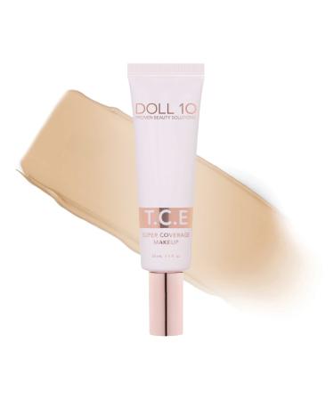 Doll 10 T.C.E. Super Coverage Serum Makeup - Full Coverage Foundation Color Correcting Brightening (Medium)