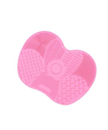 MakeupBrushCleanerSiliconPadScrubberWithSuction Cups Makeup Brush Cleaning Mat For Cleaning Eyebrows Foundations Blushes And Highlighters (Pink)